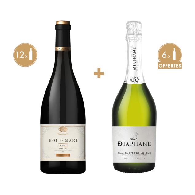 COLIS REPAS DE FÊTES: 12 BOUTEILLES + 6 OFFERTES