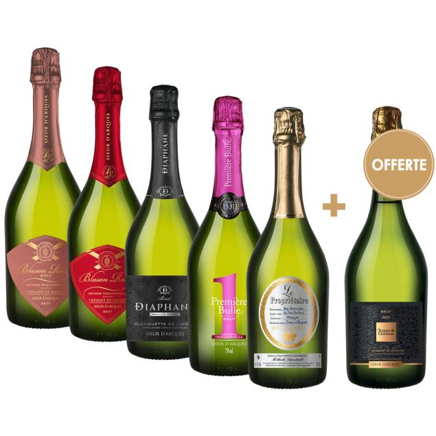 Carton Découverte & Dégustation  - Nos Bulles -6 bouteilles dont 1 OFFERTE