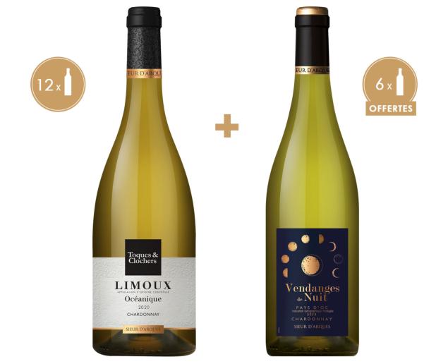 ASSORTIMENT 100% CHARDONNAY - 18 BOUTEILLES DONT 6 OFFERTES