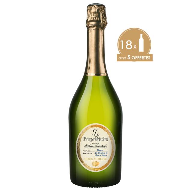  LE PROPRIÉTAIRE - AOC MÉTHODE ANCESTRALE DOUX 18 BOUTEILLES DONT 5 OFFERTES