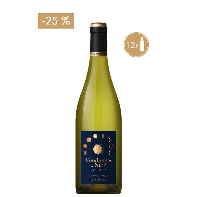 COLIS CHARDONNAY: 12 X VENDANGES DE NUIT CHARDONNAY - IGP PAYS D'OC à -25%