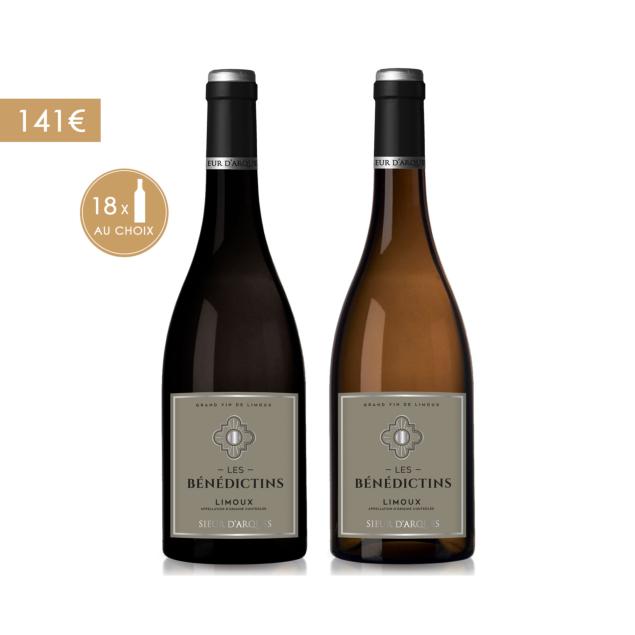 SÉLECTION LES BÉNÉDICTINS - VINS AOC DE LIMOUX - 3 CARTONS AU CHOIX POUR 141€