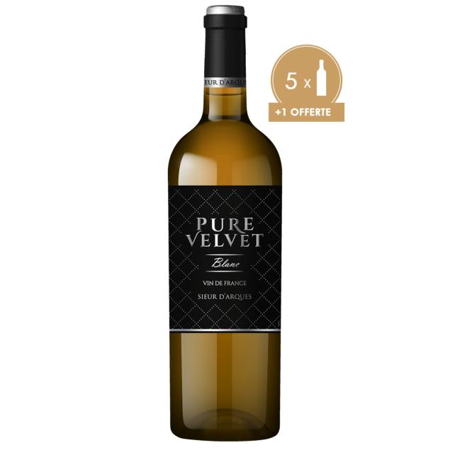 PURE VELVET - BLANC -Vin de France - 6 BOUTEILLES DONT 1 OFFERTE