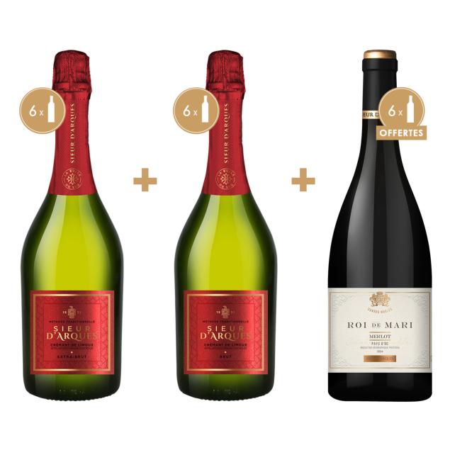 OFFRE MIXTE: 12 BOUTEILLES + 6 OFFERTES