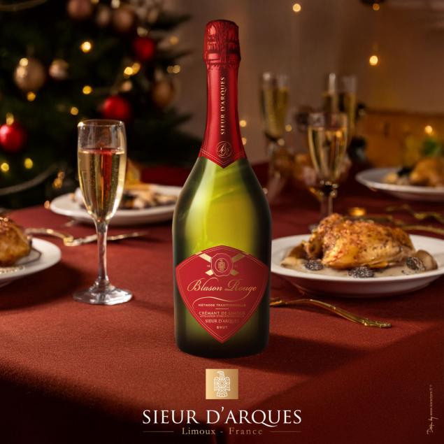 Chapon fermier aux morilles et sauce au Crmant Blason Rouge Brut