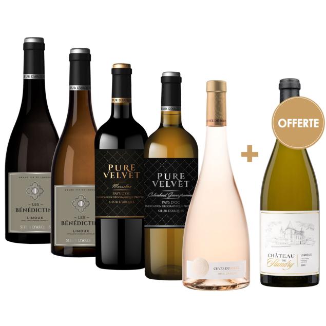 Carton Découverte & Dégustation - Nos Vins -6 bouteilles dont 1 OFFERTE 