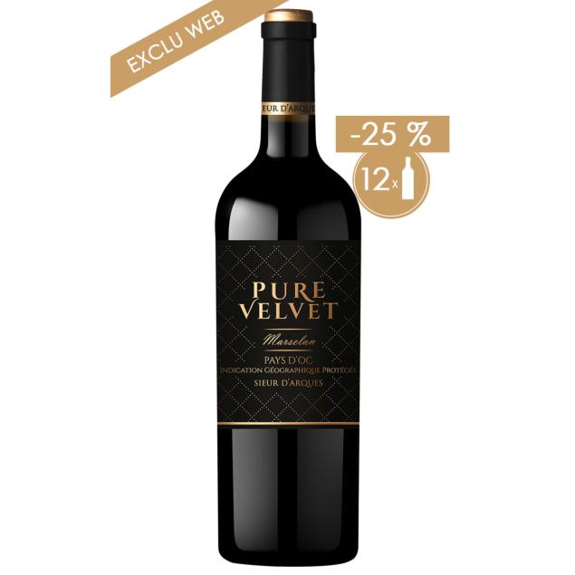 EXCLU WEB: 12 X PURE VELVET 100% MARSELAN - IGP PAYS D'OC à -25%