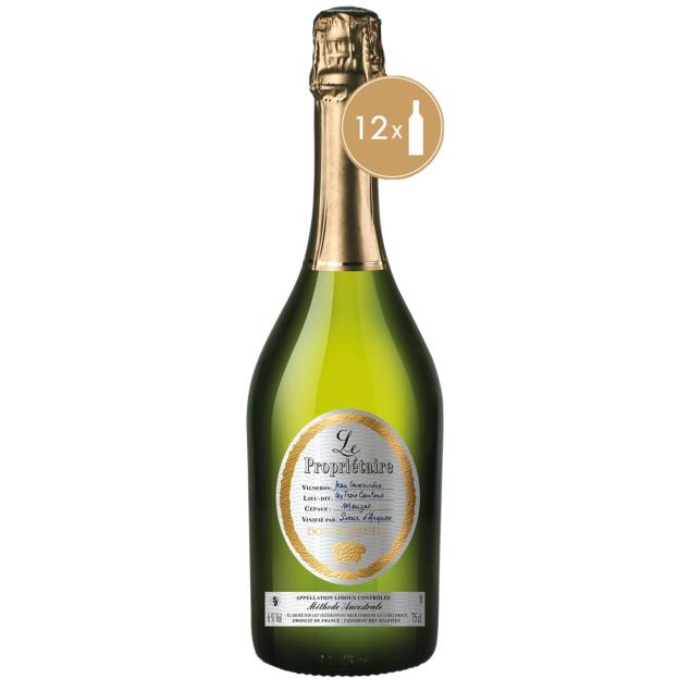 Lot de 12 bouteilles à 92€ "LE PROPRIETAIRE - AOC METHODE ANCESTRALE DOUX"